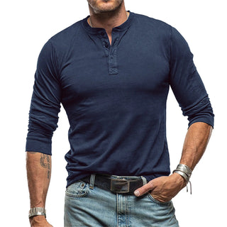 Mathieu | T-shirt henley à manches longues coupe ajustée