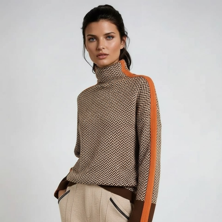 Élodie | Pull moderne à col montant