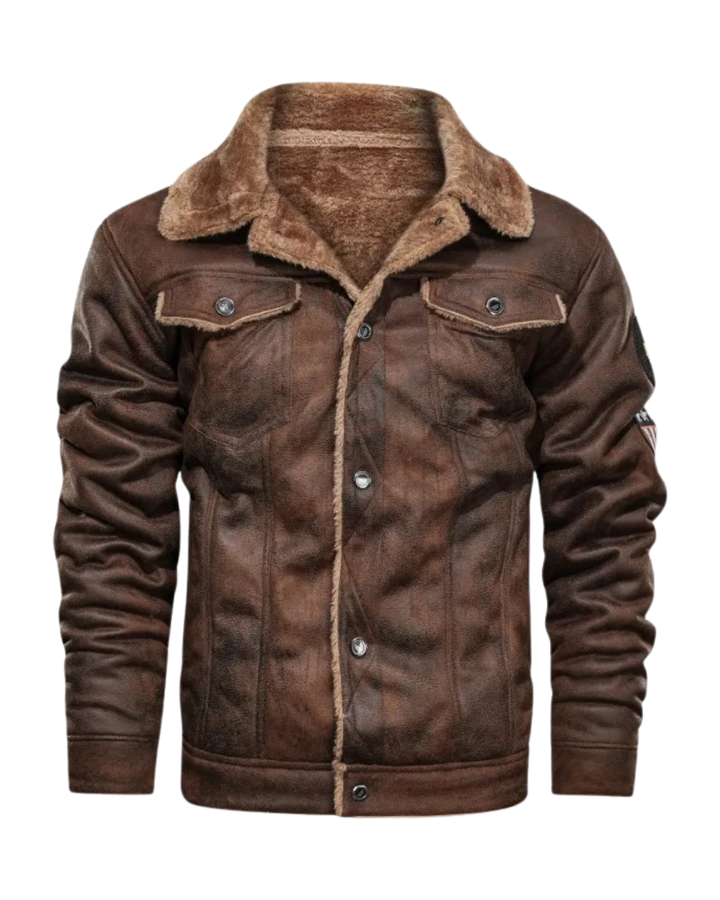 Robin | Veste en cuir doublée polaire