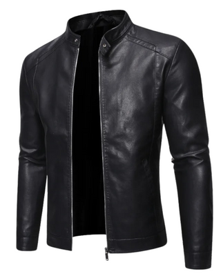 Rémi | Veste en cuir à col montant