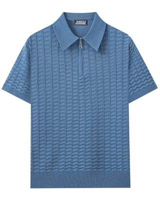 Pierre-Olivier | Polo en maille à col zip texturé