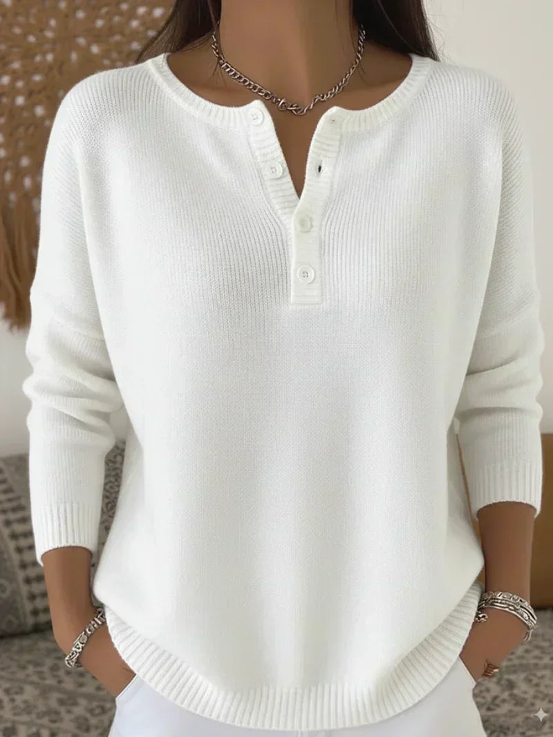 Francine | Pull en maille Henley