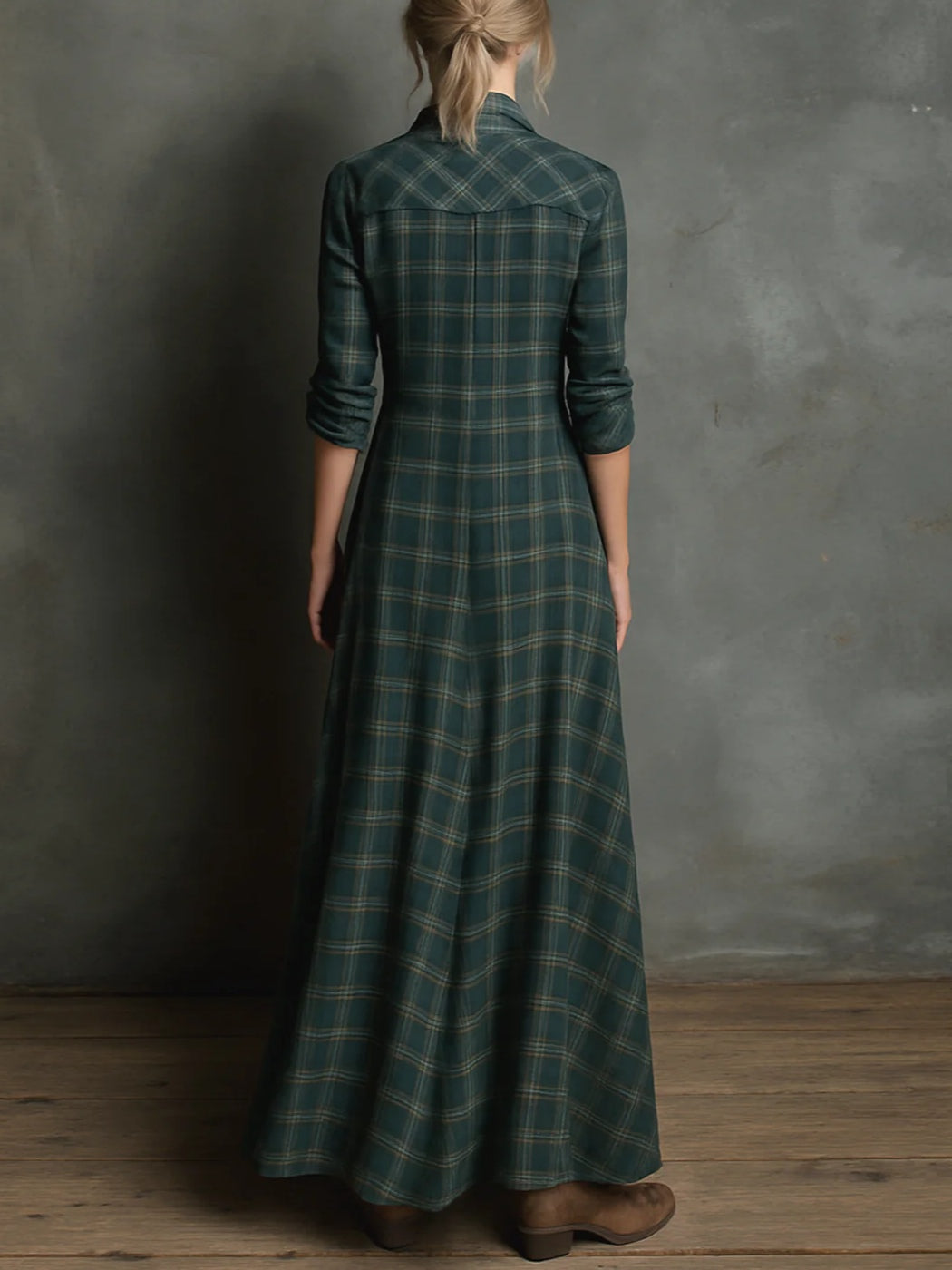 Éléonore | Robe-chemise longue à carreaux