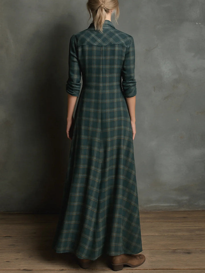 Éléonore | Robe-chemise longue à carreaux
