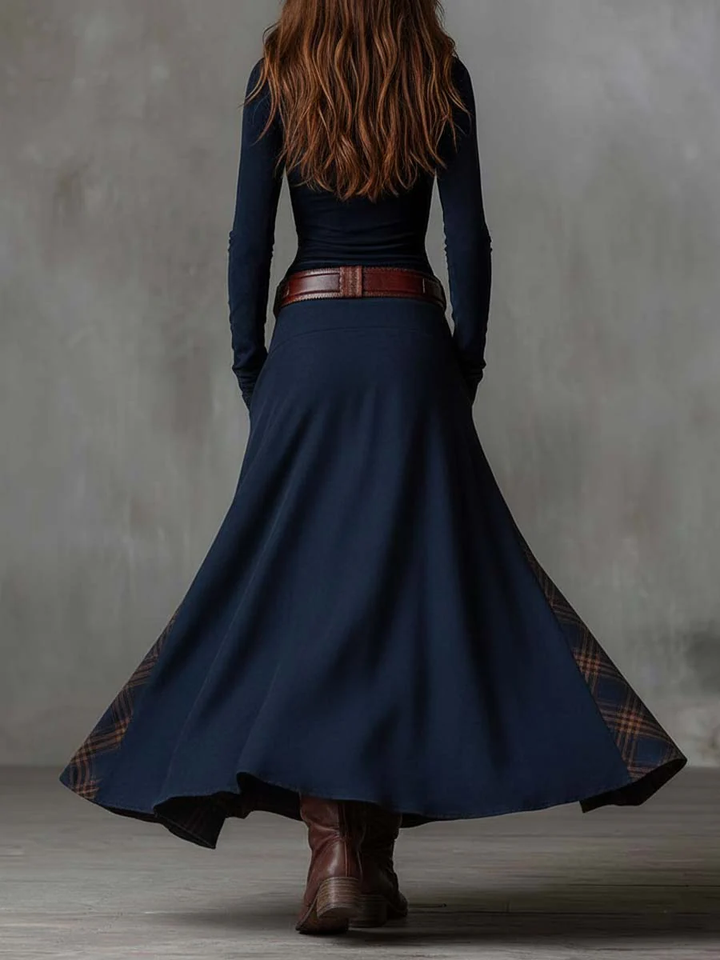 Maëlle | Robe longue en suédine avec ceinture