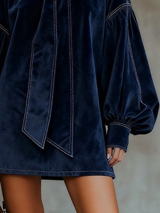 Joséphine | Mini-robe en velours à nœud