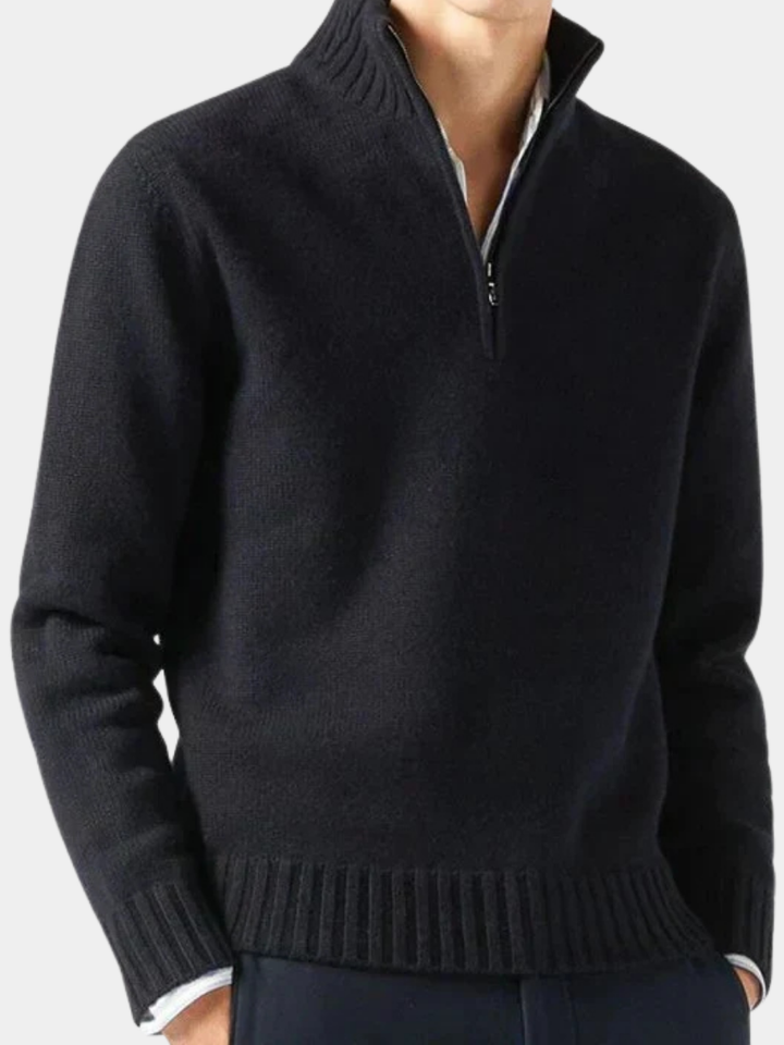 Ismaël | Pull col roulé zippé en laine
