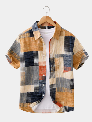 Jean-Denis | Chemise à manches courtes patchwork