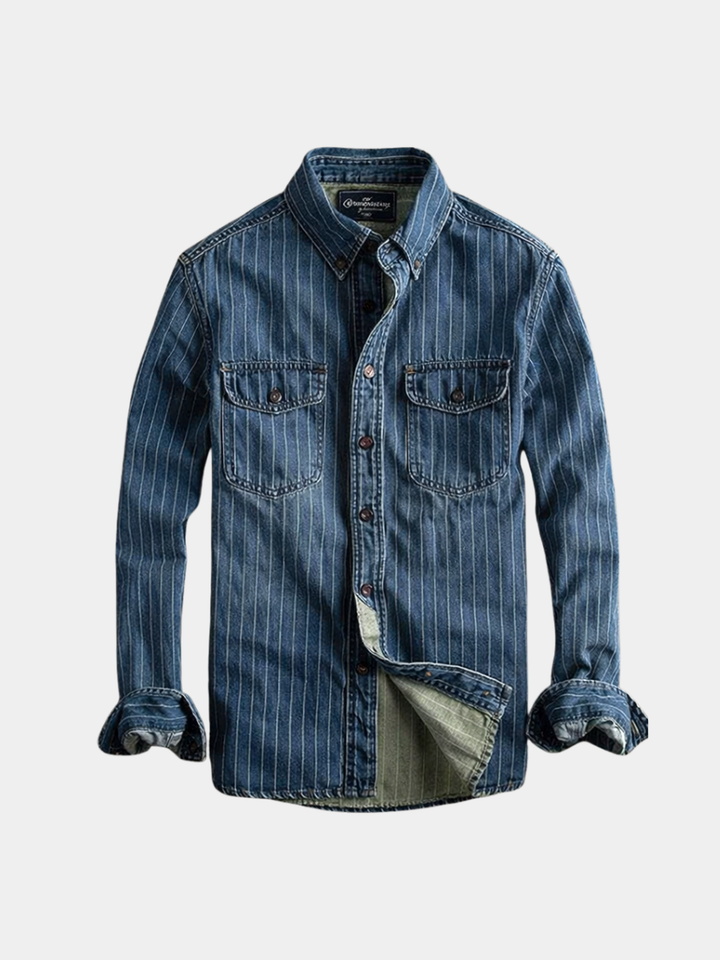 Yann | Chemise à rayures manches longues