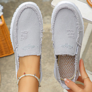 Prune | Mocassins décontractés en toile brodée