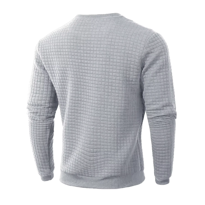 Antoine | Pull élégant à col rond – Gris clair – vue de dos