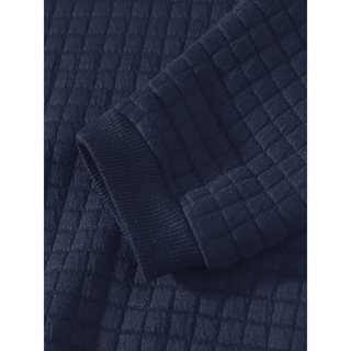 Antoine | Pull élégant à col rond – Bleu marine – détail du poignet