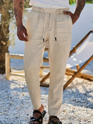 Adrien | Pantalon large en lin avec cordon