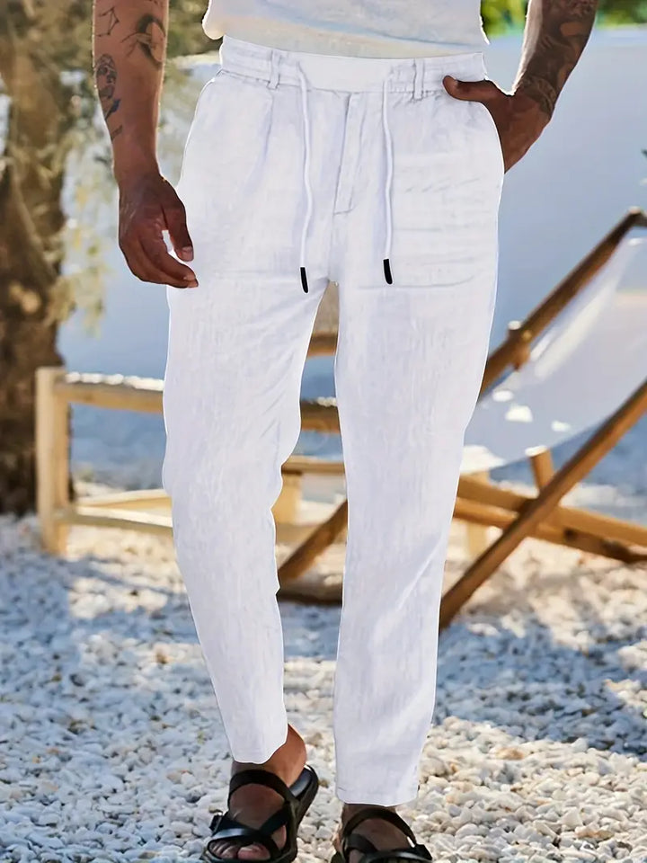 Adrien | Pantalon large en lin avec cordon