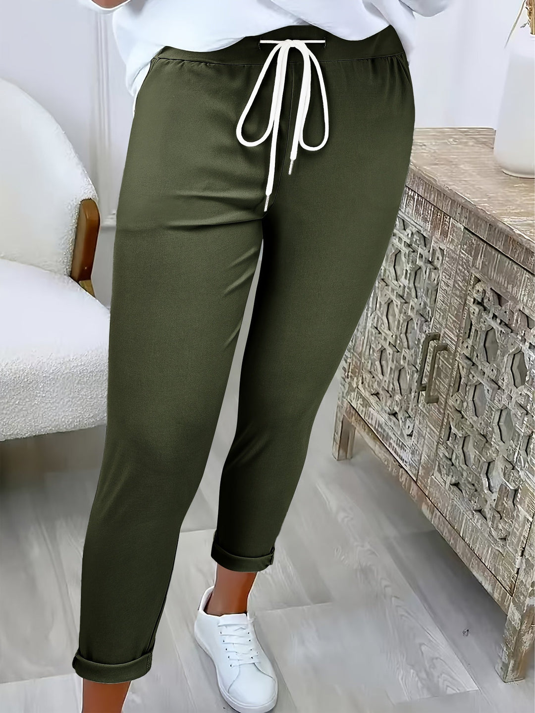 Maïwenn | Pantalon slim classique à cordon