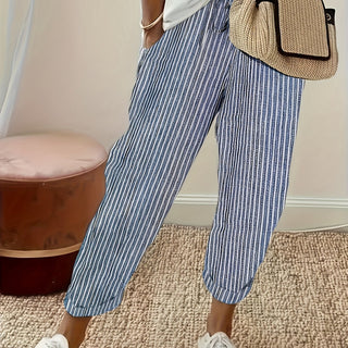 Violaine | Pantalon large à rayures