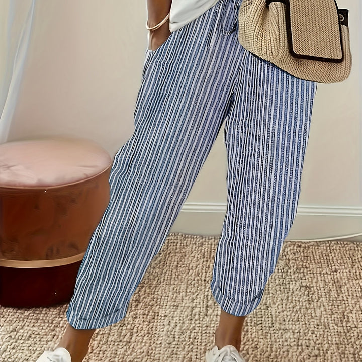 Violaine | Pantalon large à rayures