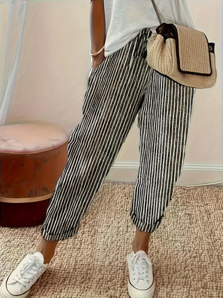 Violaine | Pantalon large à rayures