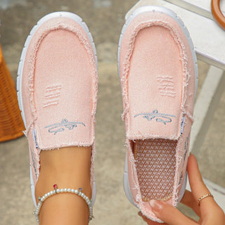 Prune | Mocassins décontractés en toile brodée