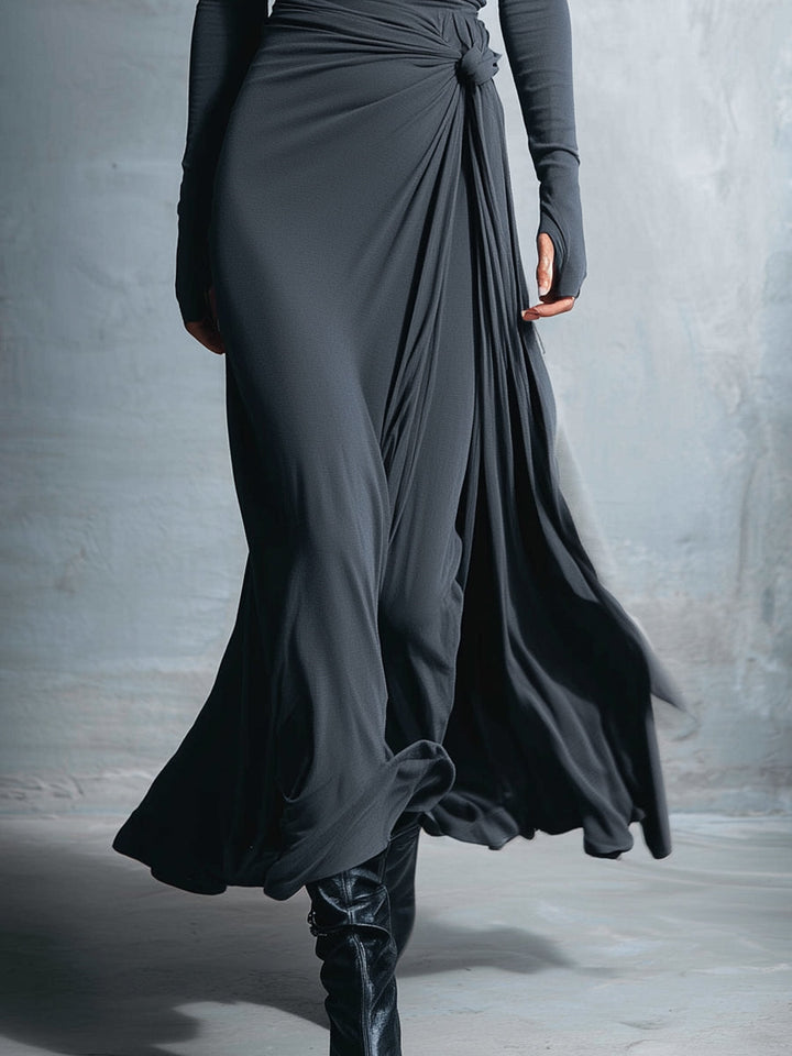 Éléa | Robe longue à nœud latéral