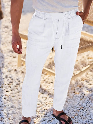 Adrien | Pantalon large en lin avec cordon