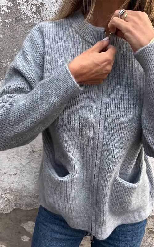 Anouk | Gilet en maille décontracté zippé