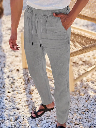 Adrien | Pantalon large en lin avec cordon