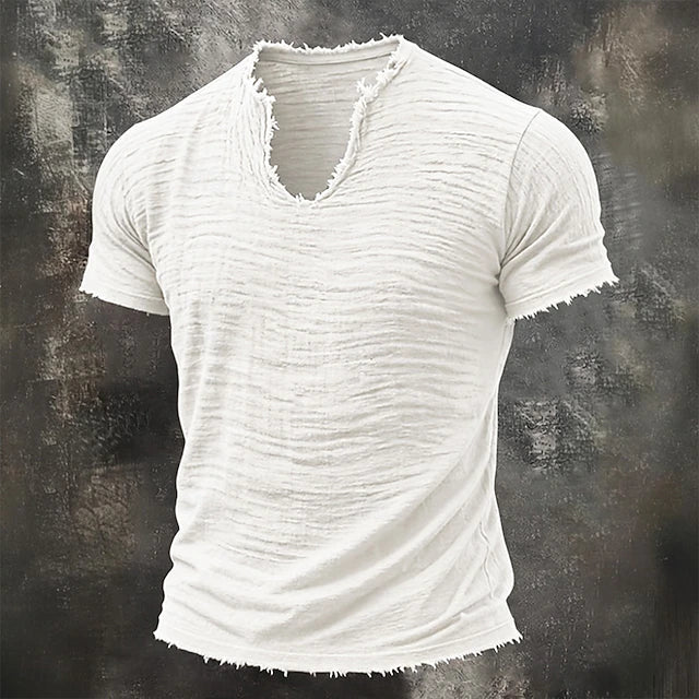 Sébastien | T-shirt à col en v texturé