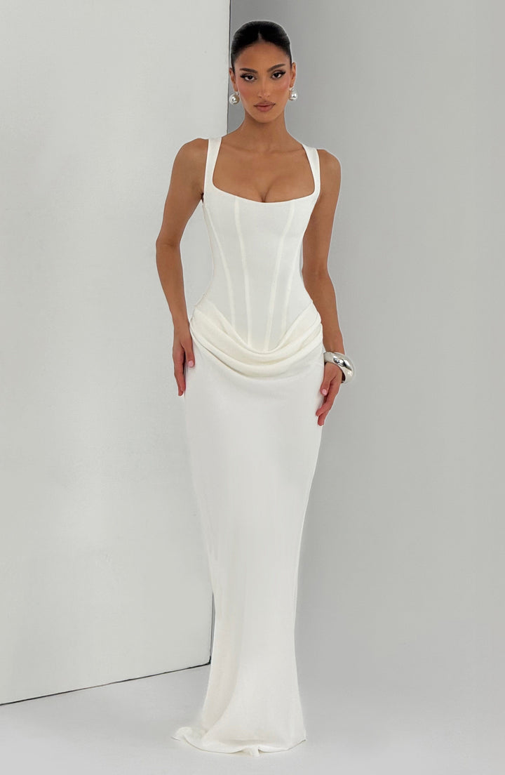 Philippine | Robe longue à col carré