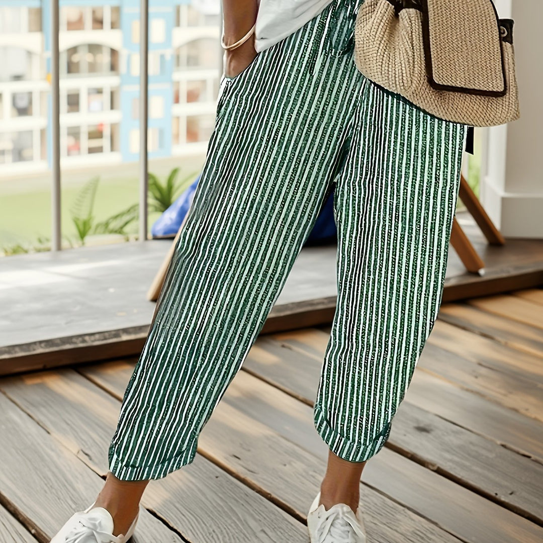 Violaine | Pantalon large à rayures