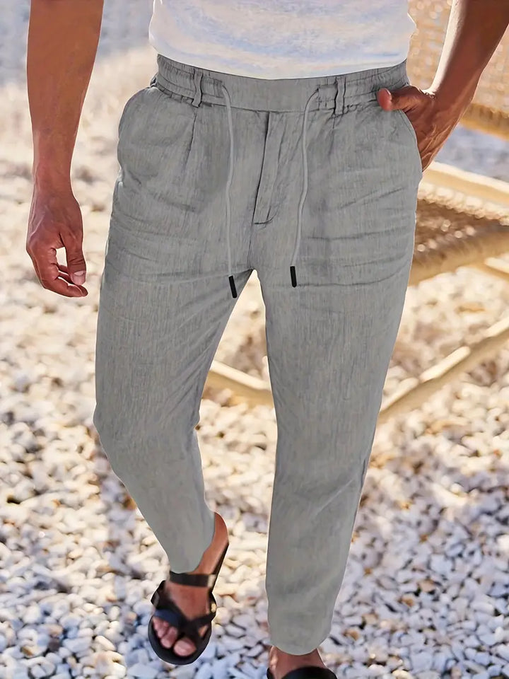 Adrien | Pantalon large en lin avec cordon