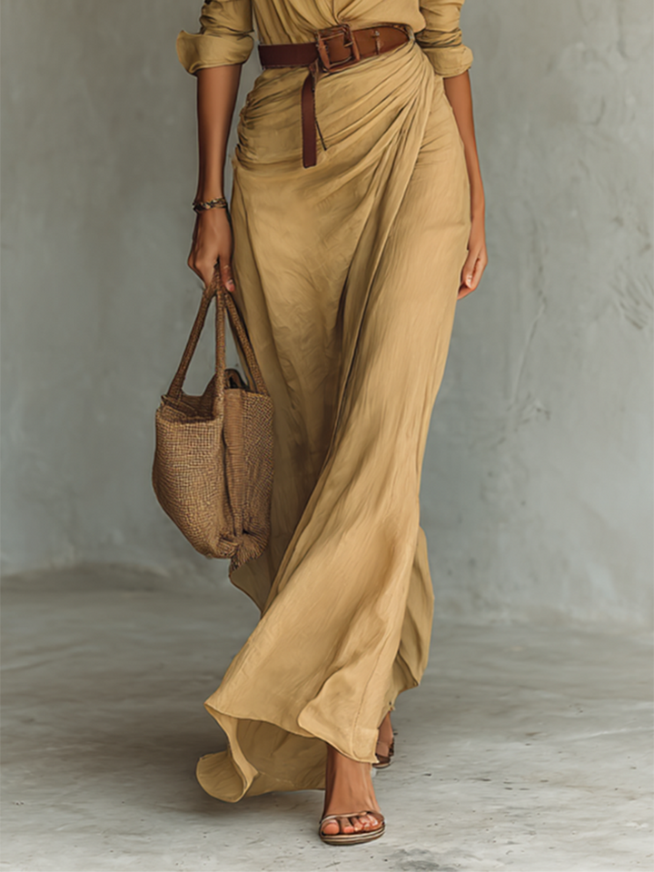 Marie | Robe longue à col revers