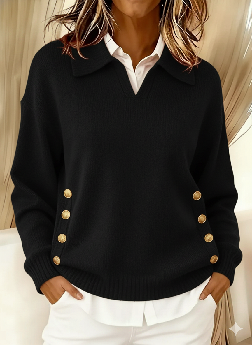 Charlotte | Pull à col polo boutonné