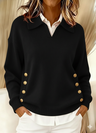 Charlotte | Pull à col polo boutonné