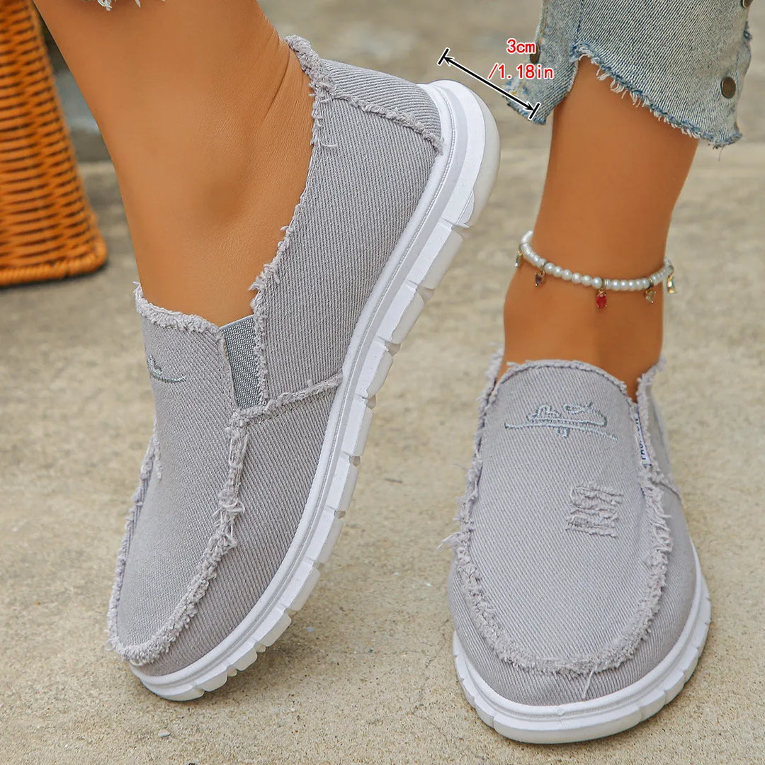 Prune | Mocassins décontractés en toile brodée