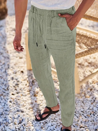 Adrien | Pantalon large en lin avec cordon