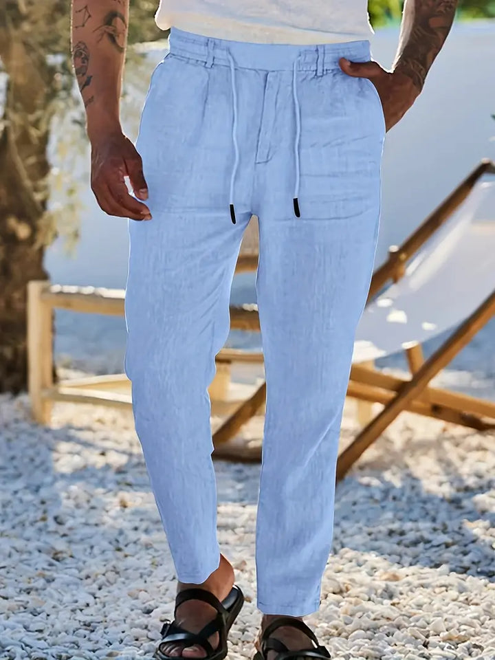 Adrien | Pantalon large en lin avec cordon