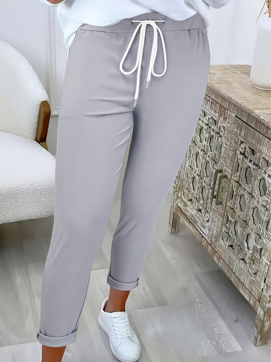 Maïwenn | Pantalon slim classique à cordon