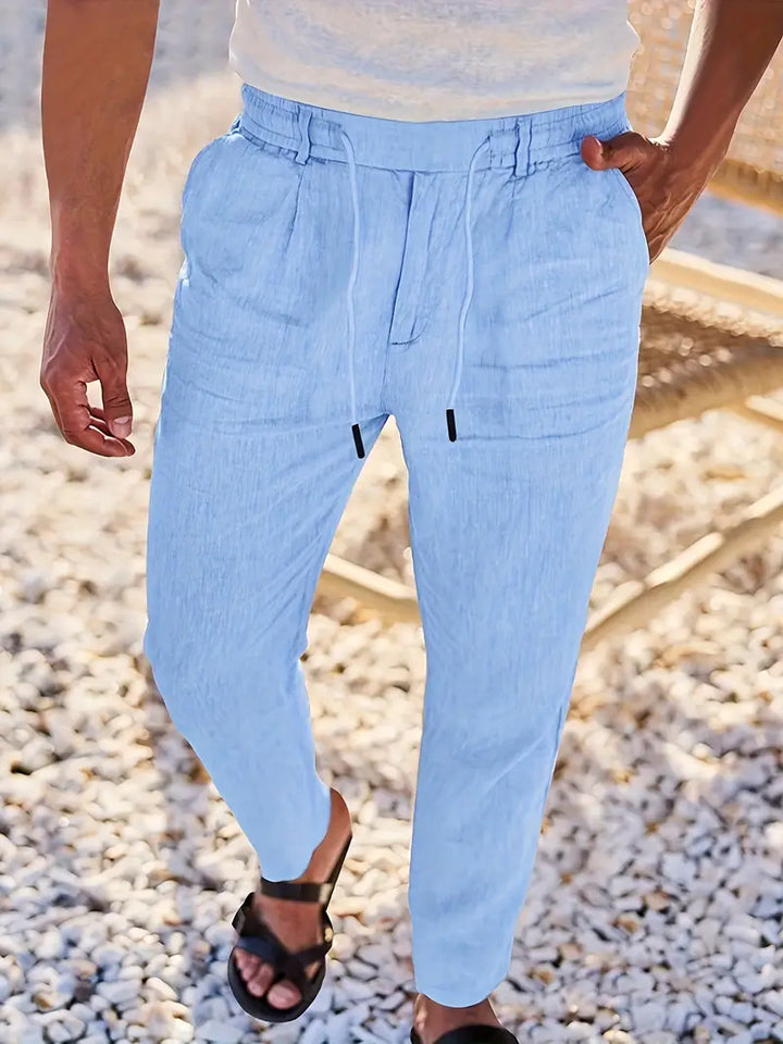 Adrien | Pantalon large en lin avec cordon