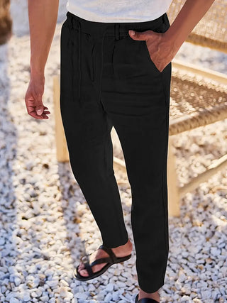 Adrien | Pantalon large en lin avec cordon