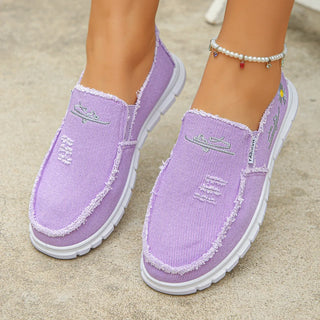 Prune | Mocassins décontractés en toile brodée