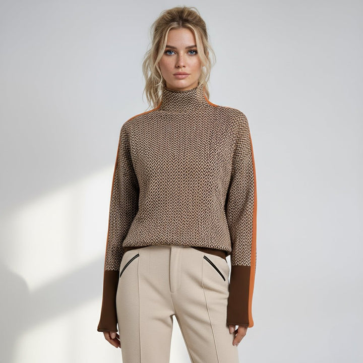 Élodie | Pull moderne à col montant