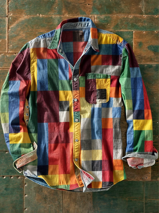 François-Régis | Chemise à manches longues patchwork à blocs de couleurs