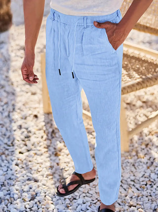 Adrien | Pantalon large en lin avec cordon