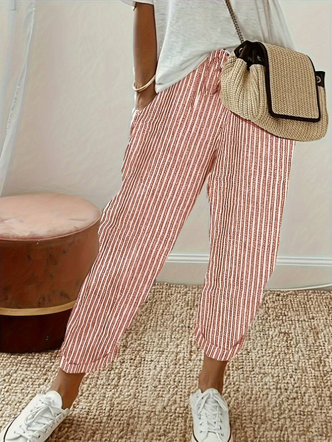 Violaine | Pantalon large à rayures