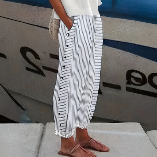 Charlène | Pantalon fluide rayé