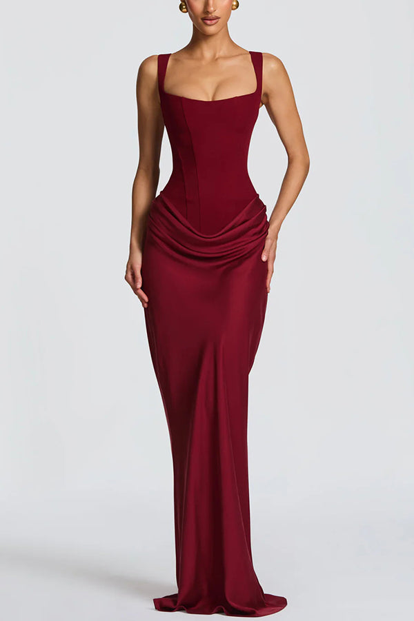 Philippine | Robe longue à col carré