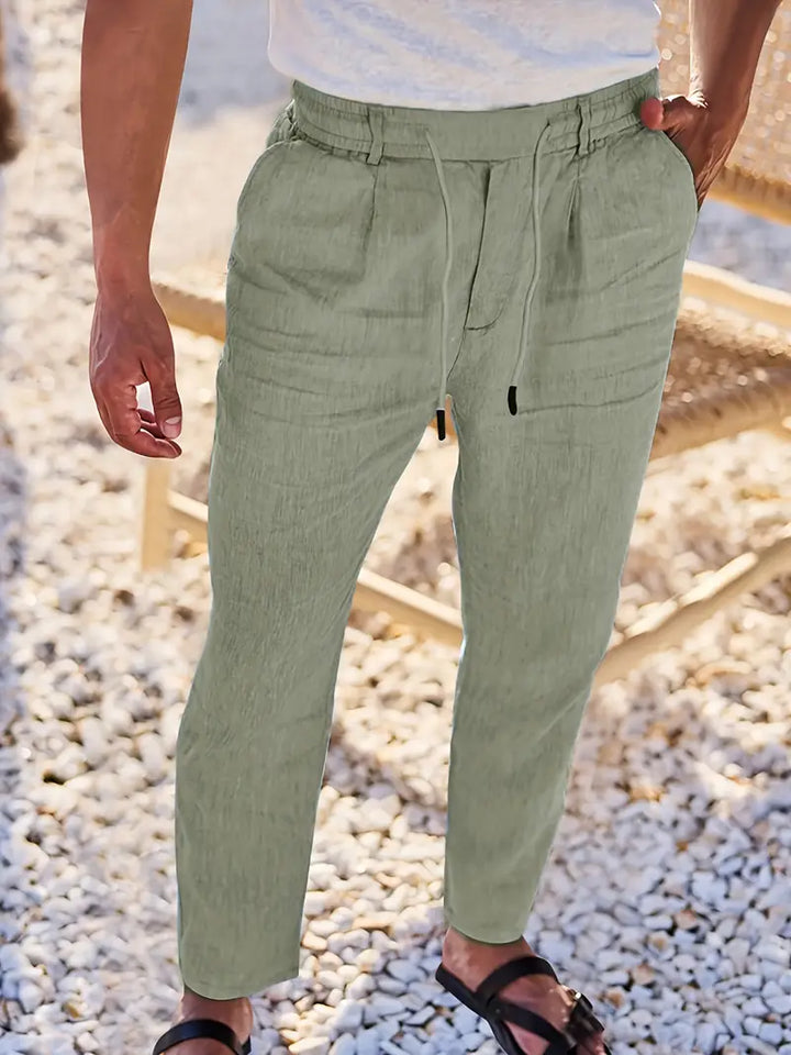 Adrien | Pantalon large en lin avec cordon