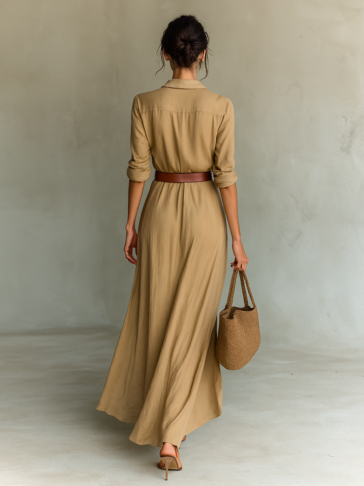 Marie | Robe longue à col revers
