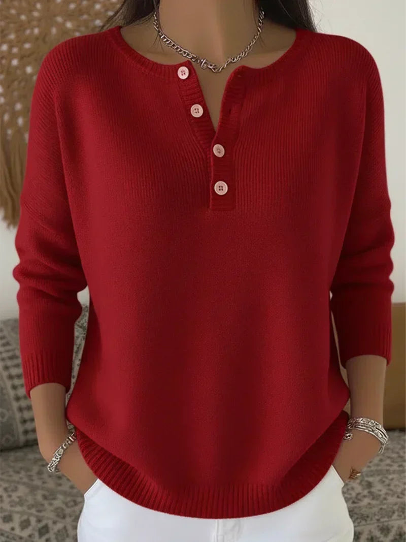 Francine | Pull en maille Henley